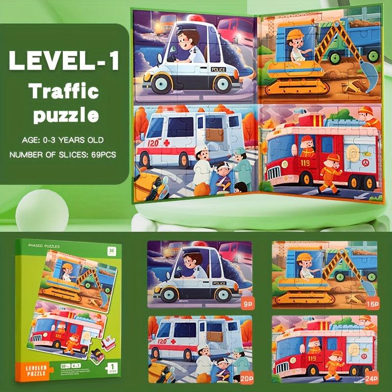 Children's Advanced Magnetic Puzzle Book Animal Traffic Dinosaur Puzzle