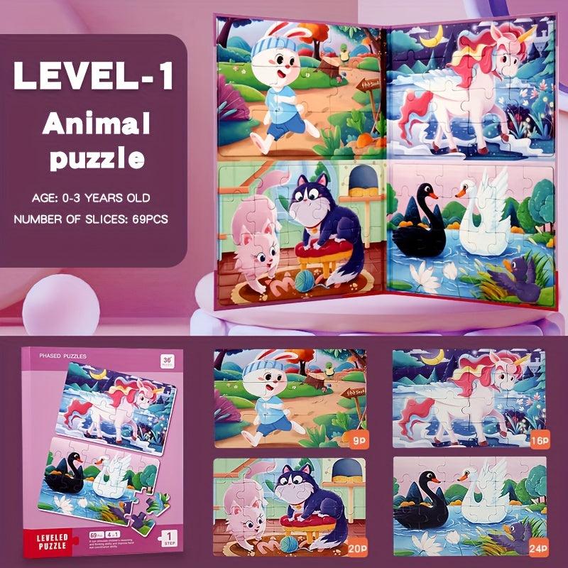 Children's Advanced Magnetic Puzzle Book Animal Traffic Dinosaur Puzzle