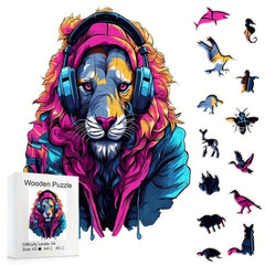 Colorful Lion Wooden Puzzle Magic Toy