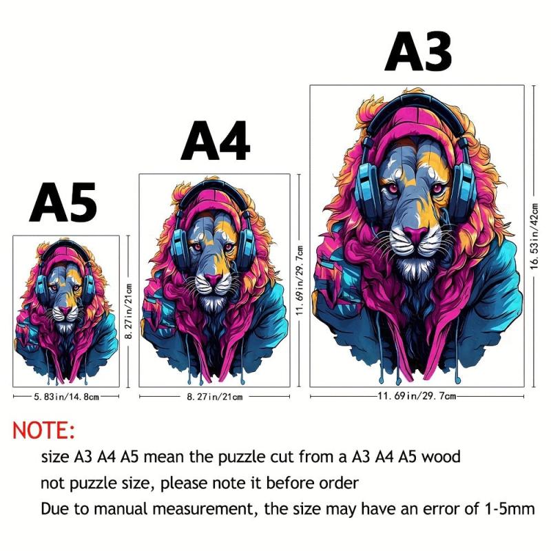 Colorful Lion Wooden Puzzle Magic Toy