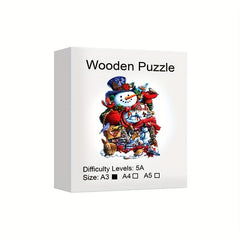 Christmas Snowman Animal Wooden Puzzle - Irregular Animal Fragments