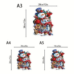 Christmas Snowman Animal Wooden Puzzle - Irregular Animal Fragments
