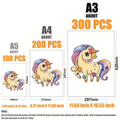 Star Unicorn Irregular Wooden Puzzle With Wooden Box