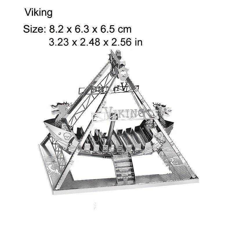 Metal 3D Puzzle Viking Pirate DIY Playground Building Gift