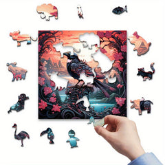 Night Owl Wooden Jigsaw Puzzle Irregular Shape Particles Exercise Focus