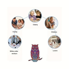 Wooden Owl Puzzle Special Shapes Creative Adults Birthday Party Games Decor