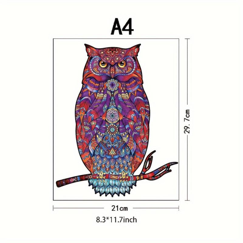 Wooden Owl Puzzle Special Shapes Creative Adults Birthday Party Games Decor