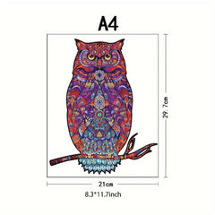 Wooden Owl Puzzle Special Shapes Creative Adults Birthday Party Games Decor