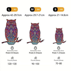 Wooden Owl Puzzle Special Shapes Creative Adults Birthday Party Games Decor