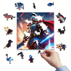 God Wooden Jigsaw Puzzle Irregular Shape Particles Exercise Focus