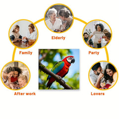 Parrot Wooden Jigsaw Puzzle Irregular Shape Focus Exercise Christmas Gift