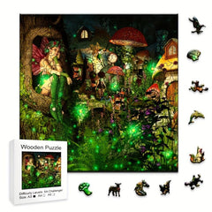 Halloween Castle Wooden Puzzles Unique Shape High Puzzles for Adults and Kids