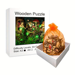 Halloween Castle Wooden Puzzles Unique Shape High Puzzles for Adults and Kids