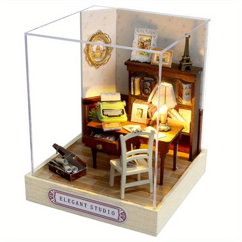 DIY 3D Jigsaw Puzzle Cabin Model Gift for Girls Retro Garden Scene House