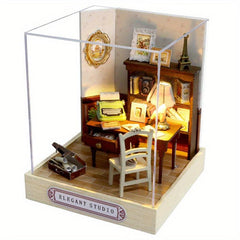 DIY 3D Jigsaw Puzzle Cabin Model Gift for Girls Retro Garden Scene House