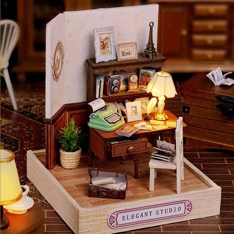 DIY 3D Jigsaw Puzzle Cabin Model Gift for Girls Retro Garden Scene House