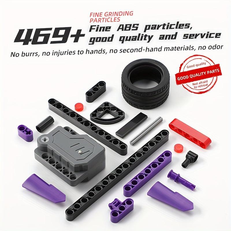 469pcs Purple Sports Car Model Toy Building Blocks Racing Bricks