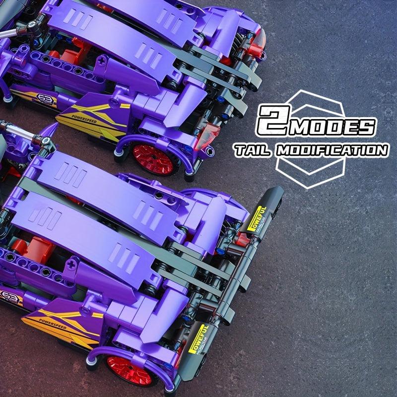 469pcs Purple Sports Car Model Toy Building Blocks Racing Bricks