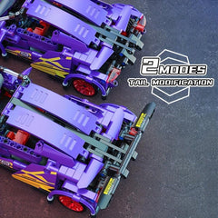 469pcs Purple Sports Car Model Toy Building Blocks Racing Bricks