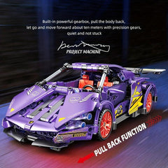 469pcs Purple Sports Car Model Toy Building Blocks Racing Bricks