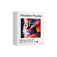 Cat Wooden Puzzle Irregular Shaped Animal Party Game Christmas Gift