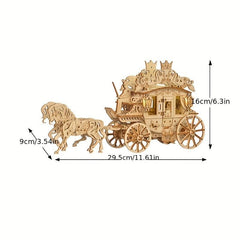 241pcs 3D Wooden Carriage Diorama Puzzles - High End Nightlights for Kids
