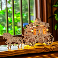241pcs 3D Wooden Carriage Diorama Puzzles - High End Nightlights for Kids