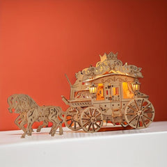 241pcs 3D Wooden Carriage Diorama Puzzles - High End Nightlights for Kids