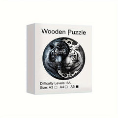 Wooden Puzzle Yin Yang Tiger Decoration Party Game