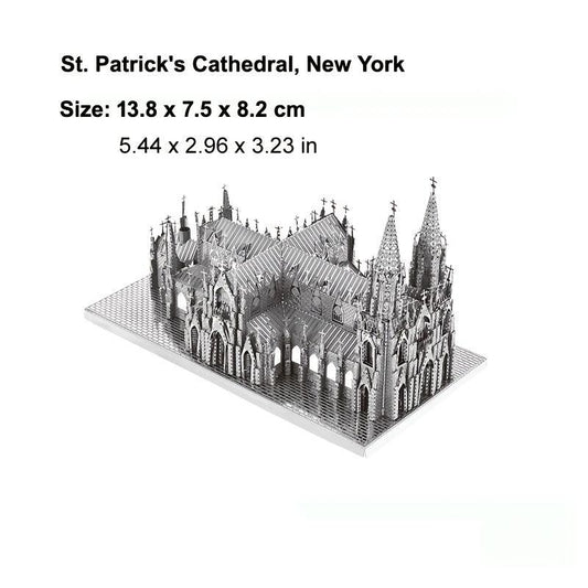 3D Metal Jigsaw Puzzle St Patrick's Cathedral Model DIY Kit