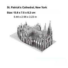 3D Metal Jigsaw Puzzle St Patrick's Cathedral Model DIY Kit