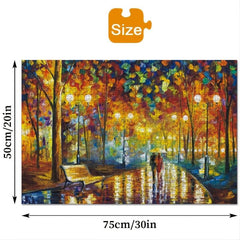 1000 Piece Wooden Puzzle Rainy Night Walk Art Educational Toy for Kids