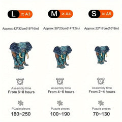 Funny Wooden Elephant Puzzle - Creative Jigsaw for Adults