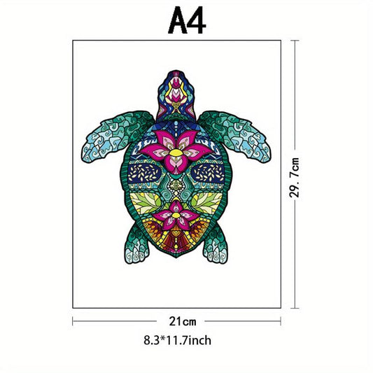Sea Turtle Wooden Puzzle Unique Irregular Animal Shape Creative Gift