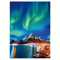 Ice Mountain Aurora Irregular Wooden Puzzle Children's Gift Challenge Toy