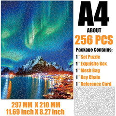 Ice Mountain Aurora Irregular Wooden Puzzle Children's Gift Challenge Toy