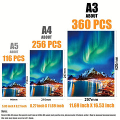 Ice Mountain Aurora Irregular Wooden Puzzle Children's Gift Challenge Toy