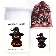 Wooden Cat Puzzle Gift Box Irregular Shape Christmas Gift