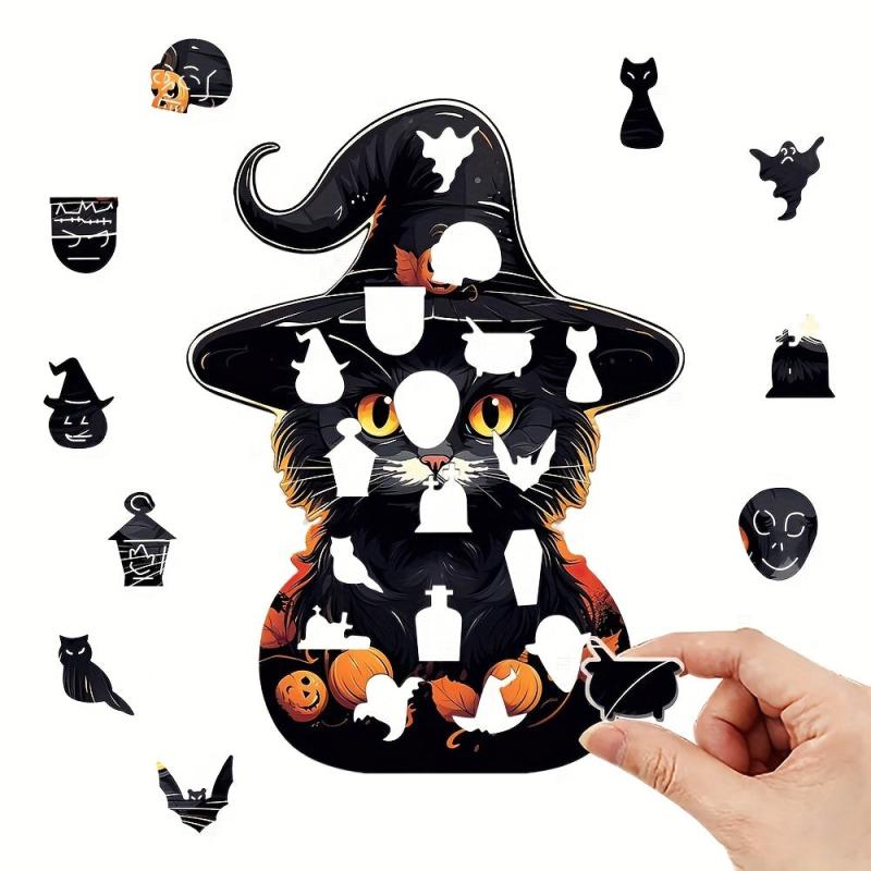 Wooden Cat Puzzle Gift Box Irregular Shape Christmas Gift