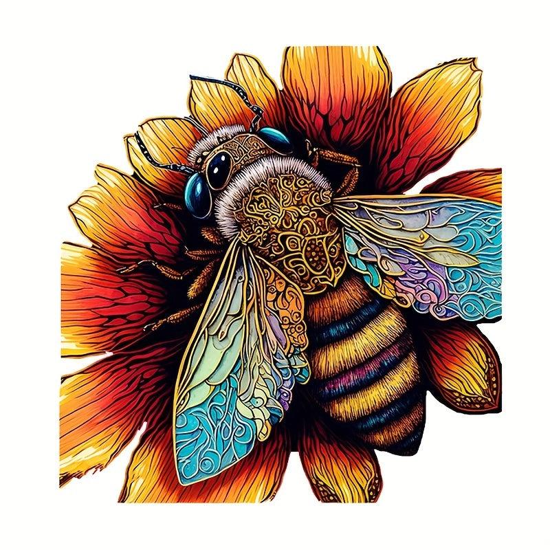 Wooden Puzzle: Honeybee And Sunflower's Love - High Difficulty