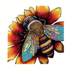 Wooden Puzzle: Honeybee And Sunflower's Love - High Difficulty