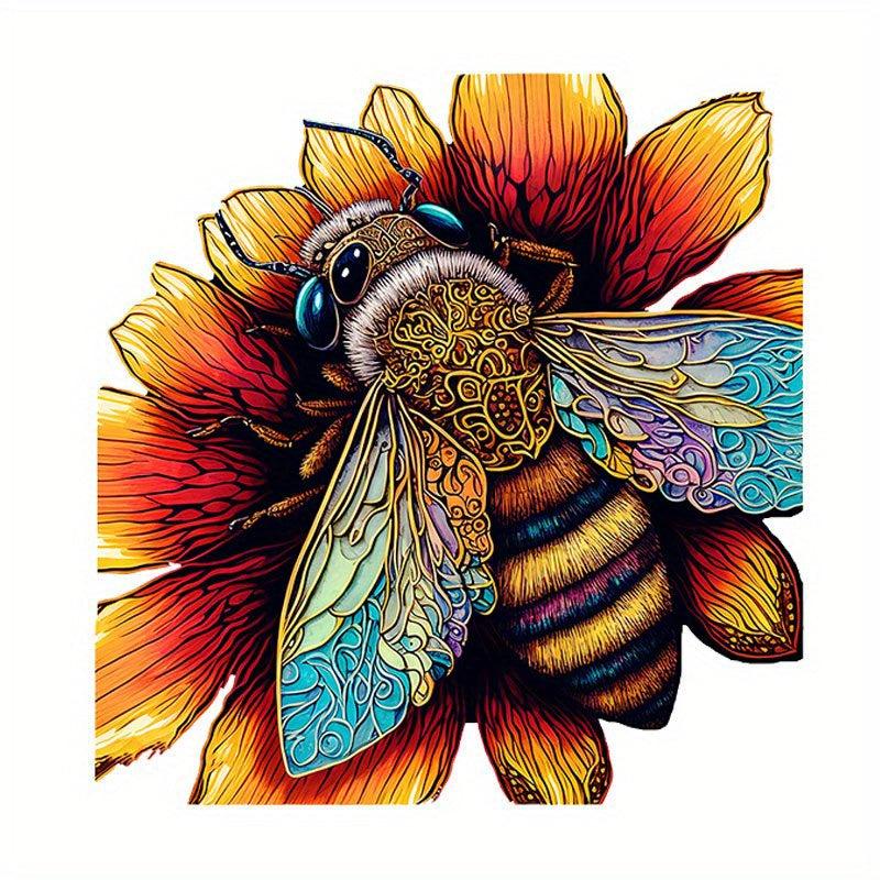 Wooden Puzzle: Honeybee And Sunflower's Love - High Difficulty