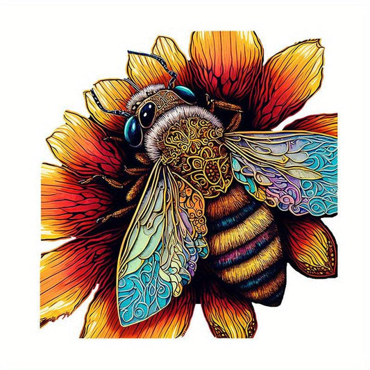Wooden Puzzle: Honeybee And Sunflower's Love - High Difficulty