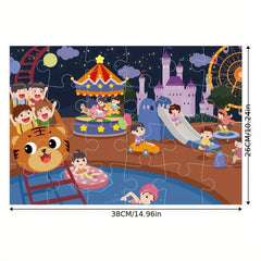 Animal Party Puzzle 24 Pieces Educational Cartoon 2mm Thickness