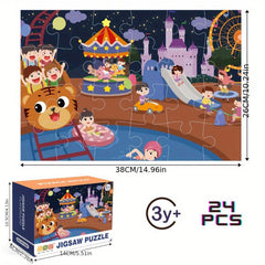 Animal Party Puzzle 24 Pieces Educational Cartoon 2mm Thickness