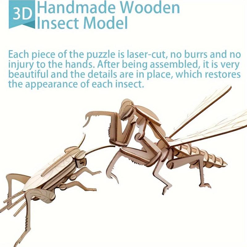 3D Wooden Insect Puzzle Model DIY Assembled Gift Toy