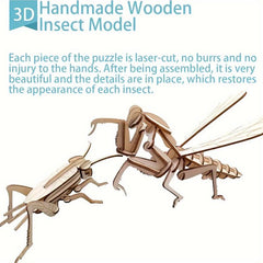 3D Wooden Insect Puzzle Model DIY Assembled Gift Toy
