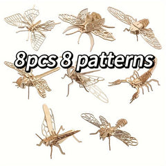 3D Wooden Insect Puzzle Model DIY Assembled Gift Toy