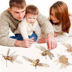 3D Wooden Insect Puzzle Model DIY Assembled Gift Toy