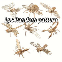 3D Wooden Insect Puzzle Model DIY Assembled Gift Toy